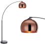 ambiore. Munich Arc Floor Lamp - 68 inch Morden Reading Lamp for Living Room Office - Metal Body with Marble Base - Copper Plated Shade