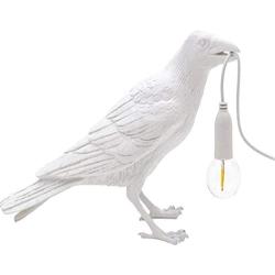 Crow Table lamp，Artificial Bird Shaped Table Lamp，Bird Wall Lamp Light LED Table Lamps，Desk Lamp Night Light for Adults Kids for Bedrooms, Living Rooms, Office Decoration (White-B)