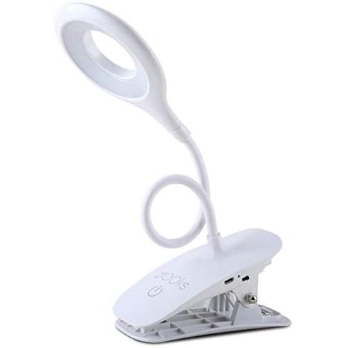 ztOOks USB Rechargeable Easy Clip Light, Cordless Portable, Day Light Reading with Adjustable 3 Level Brightness, 360° Flexible gooseneck Lamp for Read,Sketch,Camp,headboad,Dormitory,etc.