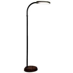 Lightek 12W Bright LED Floor Lamp for Reading, Repair, Crafts, Sewing etc. Touch Dimmable Three Temperature Choose (Bronze)