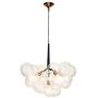 CUICAN Modern Artistic Glass Chandelier，LED Pendant lamp 3 Lights 9 Glass Bubble Design for Bar Coffee Shop Dining Room Decoration Hanging lamp-Black A 68x50cm(27x20inch)