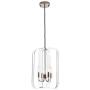 4-Light Modern Pendant Fixture with Rotatable Acrylic Rectangle Frame Contemporary Chandelier Adjustable Pendant Light for Kitchen, Dining Room, Living Room, Entryway, Farmhouse, Foyer Nickel Finish