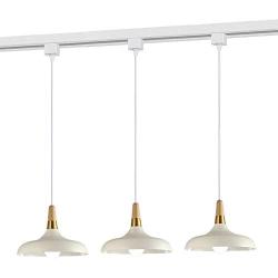 STGLIGHTING 3-Lights Ceiling Lamp Set for H-Type Track Customizable Macaron White Color DIY Match Light Fixtures Nordic Simple Minimalist Modern Style Pendant Lamp for Restaurant Bulbs Not Included