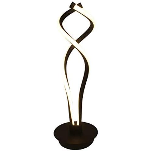 SkyeyArc Double Helix Dimmable LED Table Lamp, Modern Spiral Lamp, Contemporary Minimalist Lighting Design, Color Adjustable Light, 12W, Black