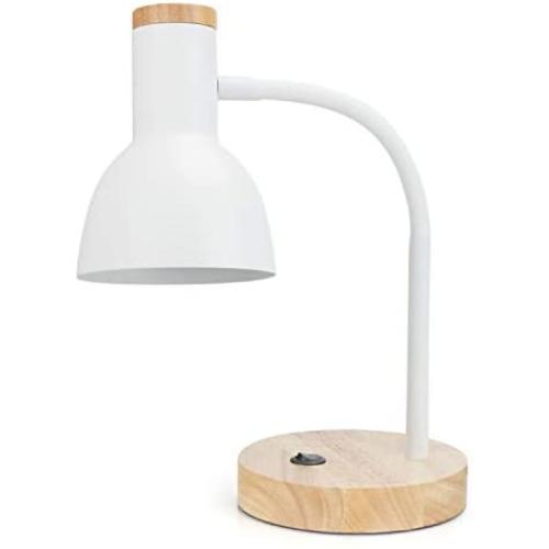 PINSOON LED Desk Lamp with Flexible Goose-Neck 2 Bulb Energy Saving for Bedside Table, Bedroom Study, and Office