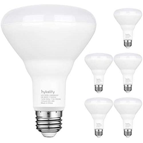 6 Pack Flood Light Bulbs, BR30 LED Bulb for Indoor/Outdoor Downlight Recessed Can Light, Dimmable, 11W=75W, 5000K Daylight, 1000lm, E26 Base, UL Listed