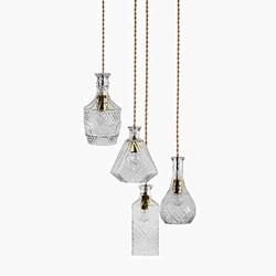 FL-61489CL A Pendant Lamps, Clear Glass Pendant Lights, Rustic Retro Chandeliers, 4-Light Hanging Lamps for Shop, Store, Studio (Clear)