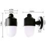 FUDESY 2-Pack Waterproof Plastic Outdoor Wall Lights,Black Jelly Jar Wall Mount Light Fixture for Porch,Patio,Warm White,FDS216B2