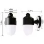 FUDESY 2-Pack Waterproof Plastic Outdoor Wall Lights,Black Jelly Jar Wall Mount Light Fixture for Porch,Patio,Warm White,FDS216B2
