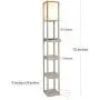 Brightech Maxwell Drawer Edition - Shelf & LED Floor Lamp Combination - Narrow Nightstand with Light Attached - Tower End or Side Table for Office & Bedroom - Rustic Wood