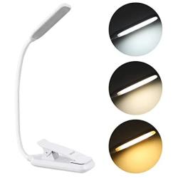 OSALADI 9 LED Reading Book Light Rechargeable Gooseneck Clip on Light Flexible Eye-Care Table Light for Bed Desk Work Office Kids