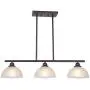 TULUCE Modern Chandelier Oil Rubbed Bronze Alabaster Glass Rustic Pendant Lighting 3-Light Linear Ceiling Lighting for Kitchen Dining Room Bedroom Foyer