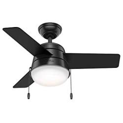 Hunter Fan Company 59302 Hunter 36'' Aker Ceiling Fan with Light, Black