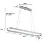 Minimalist LED Chandelier Modern Oval Pendant Light Metal Hanging Ceiling Light Fixture Adjustable Chain Hanging Lamp for Dining Living Rooms Kitchen Silver