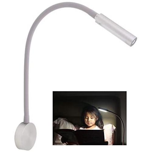 acegoo Bedside Reading Light, Minimalist LED Task Light with USB Charger for Home Studio, Crafts Hobby Working Light, Lamp Head Touch Dimmer Switch, Surface Mount (Gray+ Nickel)