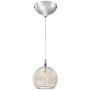 Chrome Mini Pendant Light 4 1/2'' Wide Modern Globe Clear Swirl Wire Glass Fixture for Kitchen Island Dining Room - Possini Euro Design