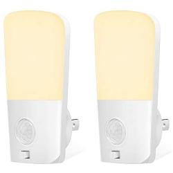 LOHAS Plug in Night Light, Dusk to Dawn Sensor LED Night Light, Motion Sensor, 3 Modes LED Night Light Plug into Wall, 30LM Soft White 3000K Mini Night Light for Kids Nursery Bathroom Hallway, 2 Pack