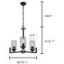 Infront Dining Room Chandelier 3-Light Farmhouse Light Fixture Rustic Chandelier Black Kitchen Island Lighting Indoor Chandelier