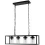 4 Lights Kitchen Island Pendant Light Fixture Farmhouse Chandeliers Lighting with Glass Shade for Living Dining Room Bedroom Kitchen