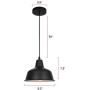 Black Industrial Pendant Lights Vintage Farmhouse Hanging Ceiling Light Fixtures for Kitchen Island Dinning Room Bedroom Living Room Foyer (One Pack)