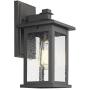 Emliviar Outdoor Wall Mount Lights 2 Pack, 1-Light Exterior Sconces Lantern in Black Finish with Clear Seeded Glass, OS-1803EW1-2PK