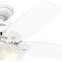 Hunter Builder Indoor Ceiling Fan with LED Light and Pull Chain Control, 42'', White / Light O