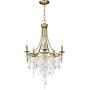 Maxim 14425CZGS Cebu Crystal and Shell Candle Chandelier for Bedroom and Small Dining Room, 5-Light 300 Total Watts, 34''H x 21''W, Capiz/Gold Silver