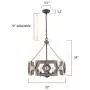 Farmhouse Wood Drum Chandelier, Cottage Burlywood Hanging Pendant Ceiling Light for Dining Room, Living Room, Foyer