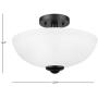 Amazon Brand - Ravenna Home 2-Light Semiflush-Mount Ceiling Light with Frosted Glass Shade, 8.3''H, Dark Bronze