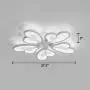 LITFAD 5 Heads Heart Shape Semi Flush Light LED Ceiling Light Fixture Chandelier 110-120V 65W Modern Acrylic Ceiling Lamp with White Metal Canopy for Living Room Bedroom Restaurant - Warm Light