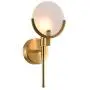 NOXARTE Mid Century Modern Wall Mounted Light Brushed Brass Wall Sconce Milky Glass Wall Lamp for Bedroom Living Room