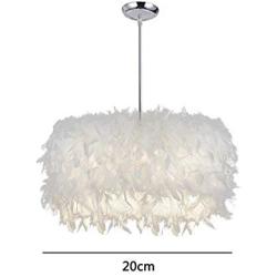 Feather Chandelier Ceiling Pendant Light Shade Simple Nordic-Style Modern Lampshade Floor Lamp Droplight for Living Room Bedroom Dining Room (A)