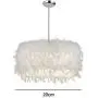 Feather Chandelier Ceiling Pendant Light Shade Simple Nordic-Style Modern Lampshade Floor Lamp Droplight for Living Room Bedroom Dining Room (A)