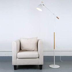 xhz Study Room Floor Lamp Reading Vertical Iron Art Industrial Style Live Long Arm Floor Lamp 180CM (Color : White)