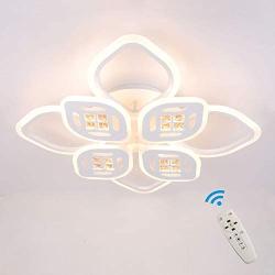 Ganeed Flush Mount Ceiling Light,90W Dimmable LED Ceiling Lamp Fixture with Remote,Metal Frame Acrylic Shade 8-Head Decorative Chandelier Lighting