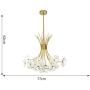 SILJOY Modern Crystal Chandelier Dandelion Led Chandelier Gold Firework Light Fixture for Dining Room Entryway Hallway Restaurant 19 Lights