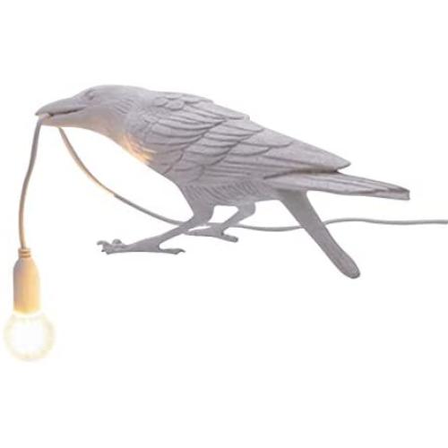 xfyx Desk Birds Lamps, Resin Crow Bird Wall Lamp Table lamp Lights for Bedroom Bedside Living Room Wall Sconce Light Black/White