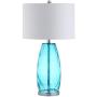 JONATHAN Y JYL4009B Juliette 26.5'' Glass/Metal LED Lamp Contemporary,Transitional,Coastal for Bedroom, Living Room, Office, College Dorm, Coffee Table, Bookcase, Moroccan Blue