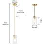 VINLUZ One Light Chandeliers Modern Clear Glass Pendant Lighting Brushed Brass Dining Room Lighting Fixtures Hanging Contemporary Lamp Semi Flush Mount Ceiling Lights