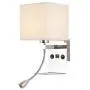 Bedroom Wall Sconce Lights - Modern Wall Lights Fixtures with 1 USB Port, 2 Switches and Fabric Shade, Bedside Wall Reading Lamps for Hotel, Living Room（LED 1W 3000K Included）