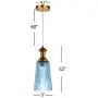 SYDTOP Modern Blue Glass Pendant Light with Cylindrical Shape Brushed Brass Mini Hanging Light Fixture 1-Light Seeded Glass Pendant Lighting for Kitchen Island Counter Loft Bar Shop