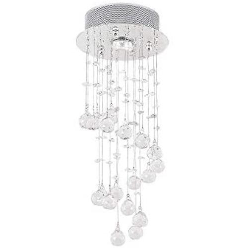 Mini Crystal Raindrop Chandelier Modern Ceiling Lighting fixtures Flush Mount Pendent Light for Living Room Bedroom Dining Room