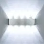 KAWELL Modern Wall Lamp 10W Indoor Wall Light Up Down Light Hallway Wall Sconce Silver Brushed for Bedroom Corridor Living Room Stairs KTV, Cool White KAWELL Modern Wall Lamp 10W Indoor Wall Light Up Down Light Hallway Wall Sconce Silver Brushed for Bedroom Corridor Living Room Stairs KTV, Cool White