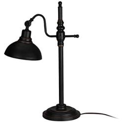 Industrial Table Lamp Vintage Reading Desk Lamp Retro Adjustable Black Shade with Circular Base by S’DENTE