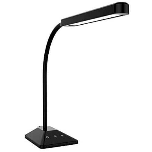 LED Desk Lamp Flexible Gooseneck Table Lamp with Touch Control 5 Brightness Levels Adjustable Night Light Eye-Caring Dimmable Table Light(Black)
