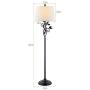 Maxax Traditional Floor Lamp with White Fabric Shade for Living Room and Bedroom, Black