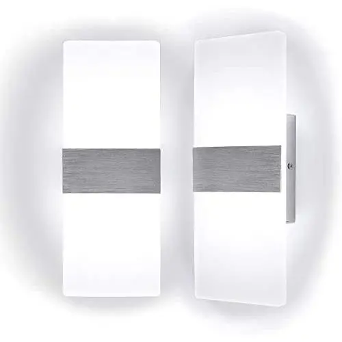 Kernorv Modern Wall Sconce, Set of 2 Led Wall Sconces Light Modern and Fashion Cool White Led Wall Light for Bedroom Living Room Balcony Porch Office Hotel and Hallway 11.4'' x 4.3'' (12W, 6000K) Kernorv Modern Wall Sconce, Set of 2 Led Wall Sconces Light Modern and Fashion Cool White Led Wall Light for Bedroom Living Room Balcony Porch Office Hotel and Hallway 11.4'' x 4.3'' (12W, 6000K)