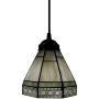LITFAD LED Pendant Lighting 6 Inch Width Shade Tiffany Designed Art Glass Style Mini Pendant Light Art Decoration Ceiling Hanging Light for Dining Room Restaurant Coffee Shop Bar
