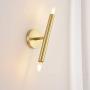 NC Lighting Brass Wall Sconce Lighting, Mid Century Bathroom Light Fixtures, Mount 2 Lights Minimalist Mirror Front Vanity Light for Bathroom, Bedroom, Living Room, Kitchen