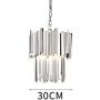 LITFAD Chrome 2 Tiers Pendant Light 3 Lights Pendant Lamp Modernism Clear Crystal Hanging Ceiling Light Modern Design LED Chandelier for Dining Room Living Room Restaurant Hotel